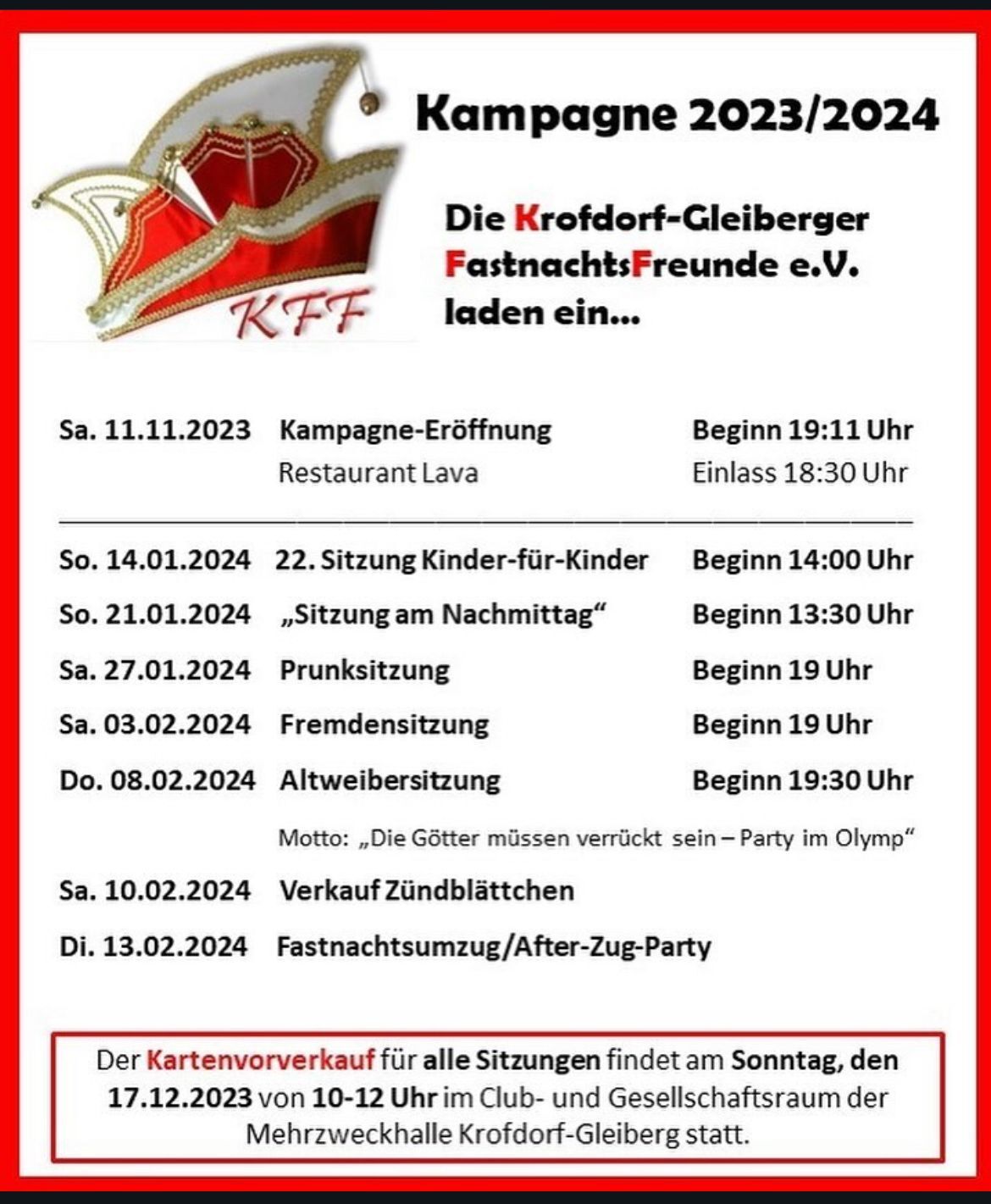 Termine Kampagne 2023/24